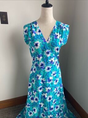 Yumi Kim Turquoise Floral Wrap Maxi Dress